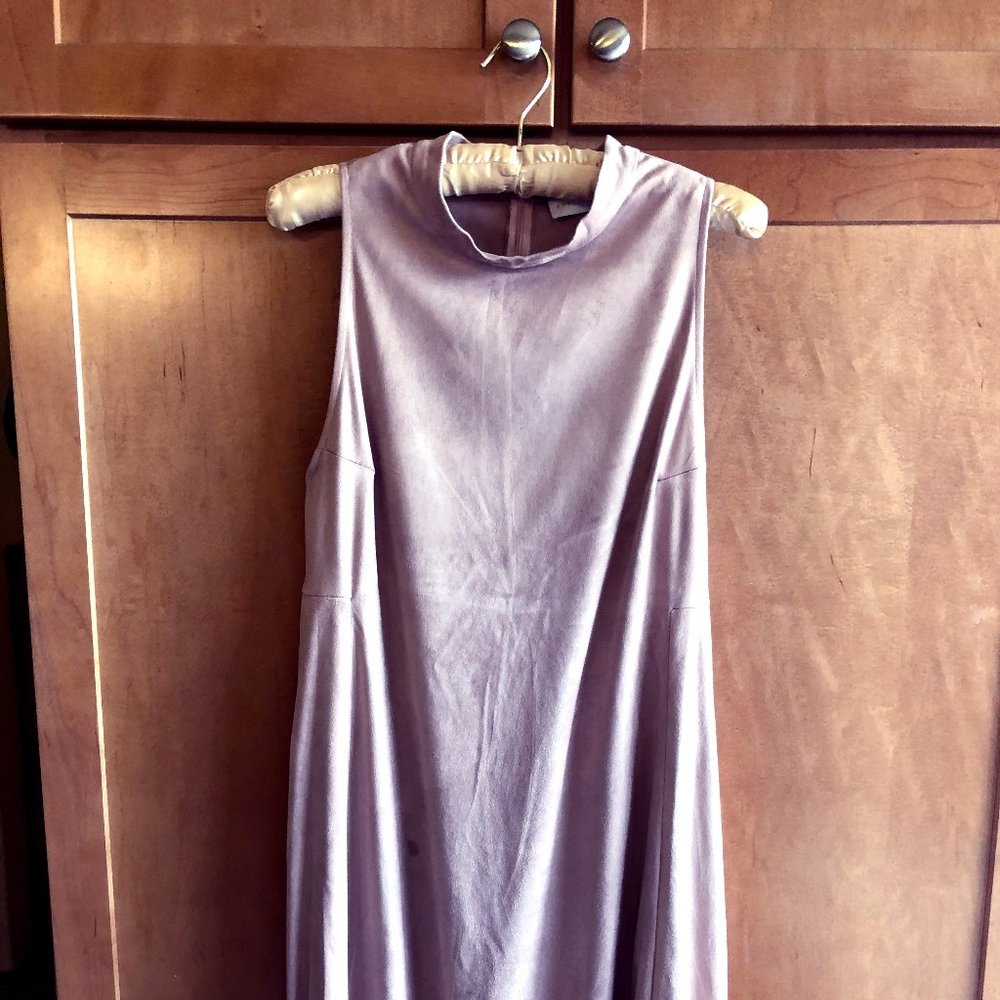 Faux suede pink/blush shift dress